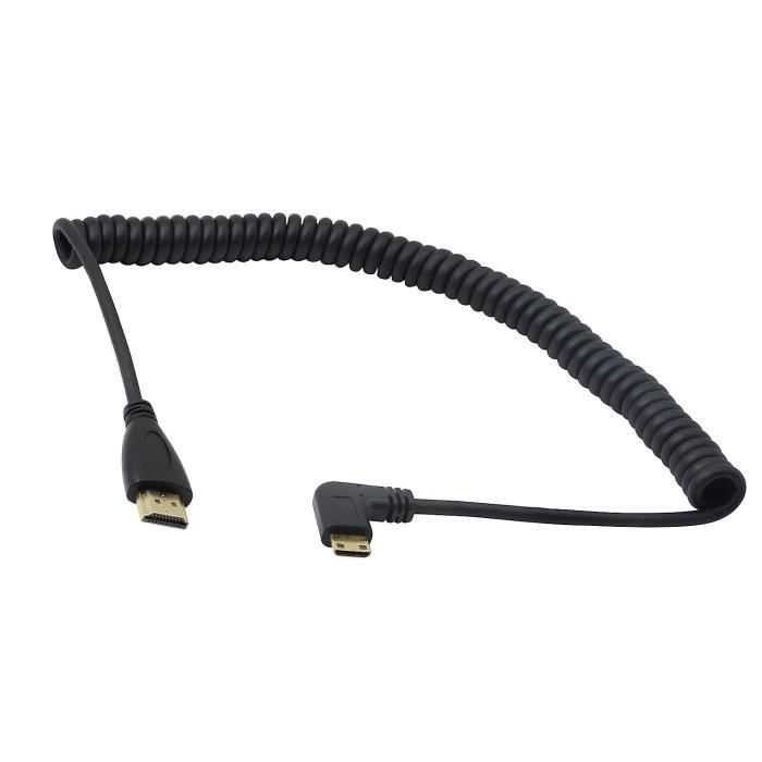 CERRXIAN 9inch Micro Câble USB Combo Gauche et à Angle Droit Micro USB 5 Broches