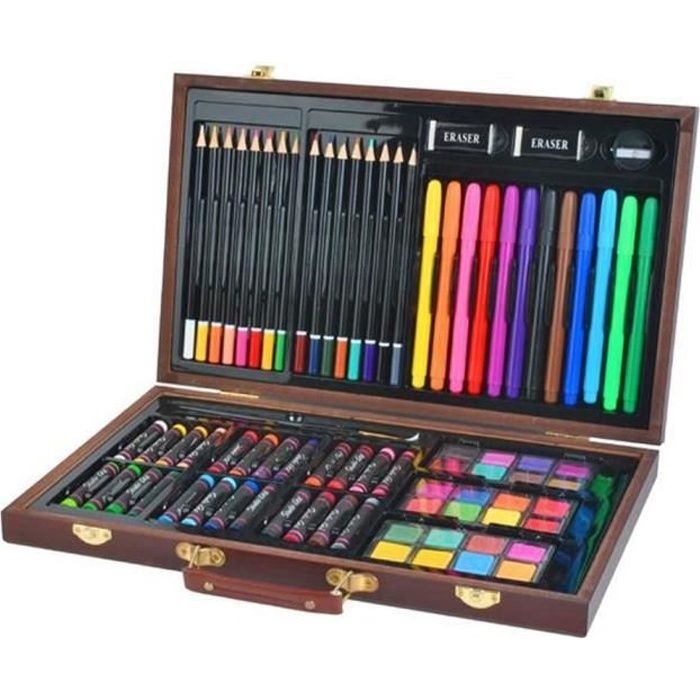 Mallette crayons coloriage coffret à dessin 81 pièces