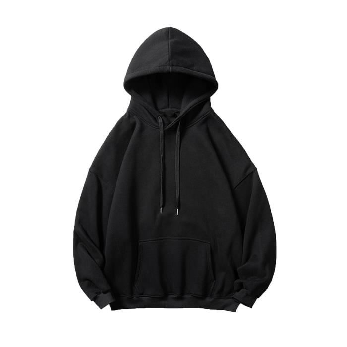 Pull homme Sasaquoy Pull à capuche simple de couleur unie décontracté, pull  à manches longues et col rond Noir Noir - Cdiscount Prêt-à-Porter