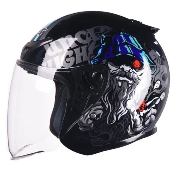 Casque de Moto Vintage 3/4 Style Visage Ouvert approuvé ECE Homme Femme Moto Adulte rétro Demi-Casques Street Scooter Casque Jet pour Chopper cyclomoteur Cruiser A,M