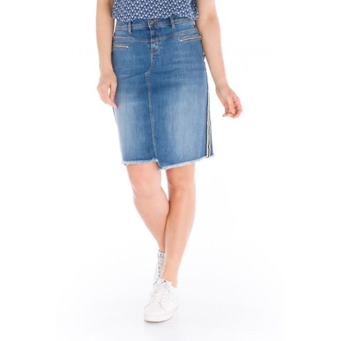 Jupe Denim Femme SILOS Bleu et Bande Lateral Or KAPORAL Taille 26 Femme Adulte