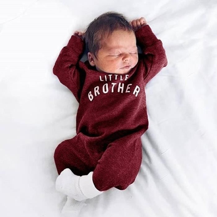 Nouveau Ne Bebe Garcon Fille Bouton Lettre Barboteuse Combinaison Combishort Vetements Du Vin Du Vin Cdiscount Pret A Porter
