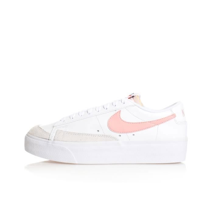 Sneakers femme Nike Blazer Pla NIKE Blanc Lacets Adulte Blanc Cdiscount Chaussures