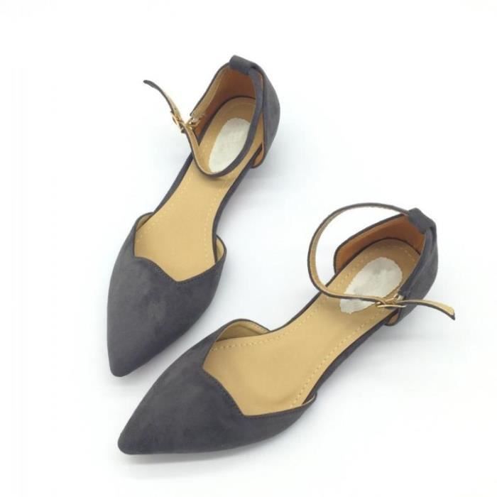 Escarpins à Talon Bas Pour Femme Coutgo - Bout Pointu, Sangle Cheville - Découpe Élégante - Pour Soirée, Mariage, Bureau