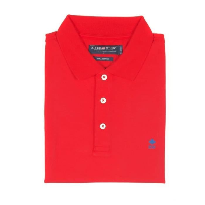 POLO HOMME EN COTON RIVER WOODS Rouge Cdiscount Pret a Porter