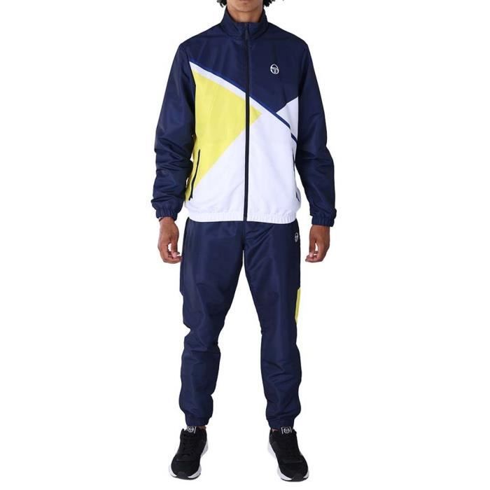 Survêtement Homme - Sergio Tacchini - Scaleno - Manches longues - Bleu marine, jaune et blanc