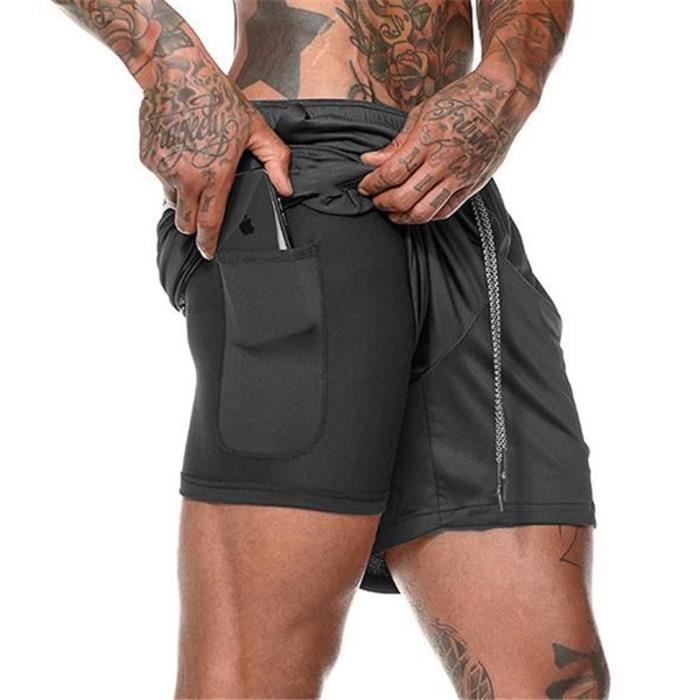 Compression Shorts pour Hommes Chorte pour Homme De Travail Homme Short  DéContracté Short Homme Sport Short Tennis Short Running Homme : :  Mode