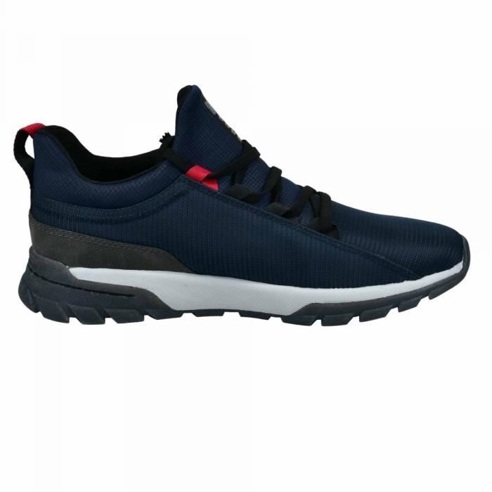 Baskets Homme BUGATTI T40 46 Blanc Bleu fonce Lacets Bleu fonce Cdiscount Chaussures