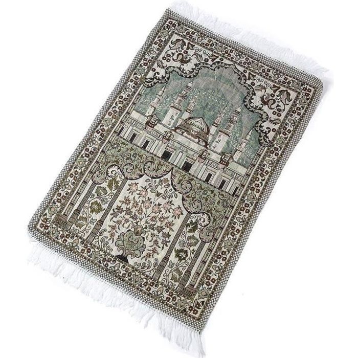 Tapis De Prière Portable Musulman - Format Poche, Boussole Qibla, étanche | Nylon, Vert