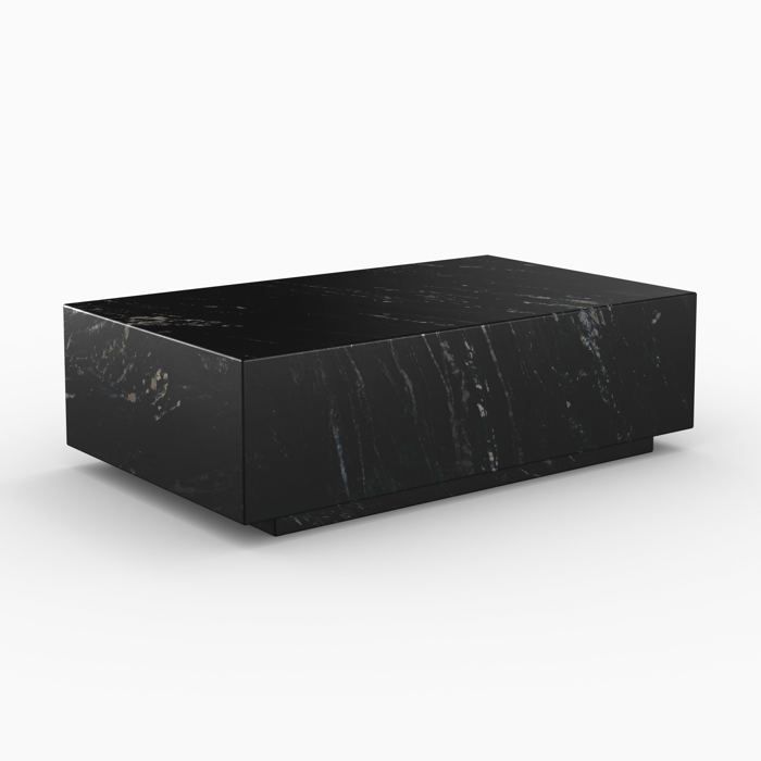 Table basse rectangulaire en marbre noir - Izaé - Maison Pavane Table basse rectangulaire en marbre noir - Izaé - Maison Pavane