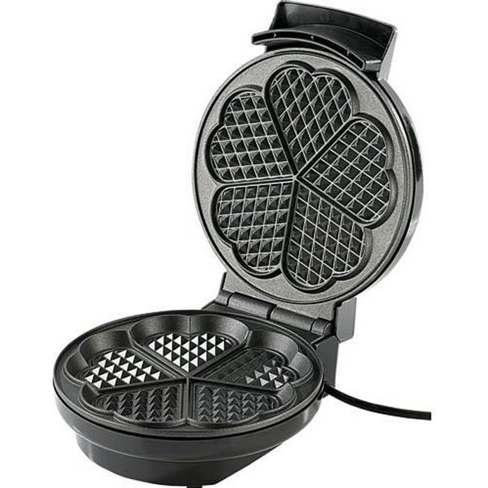 Gaufrier pour 5 gaufres en forme de c&oelig;urs 