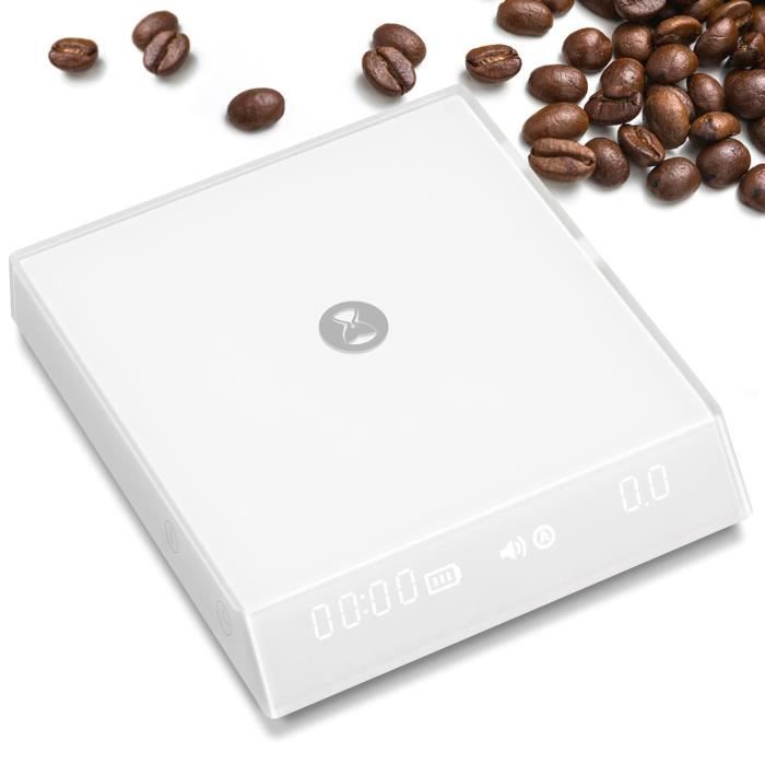 Balance à Café Numérique Avec Minuterie - Précision 0,1 G - Rechargeable USB - Max 2 Kg