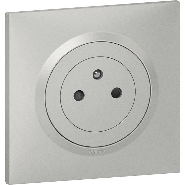 Legrand dubbel stopcontact Niloé aardpin antraciet