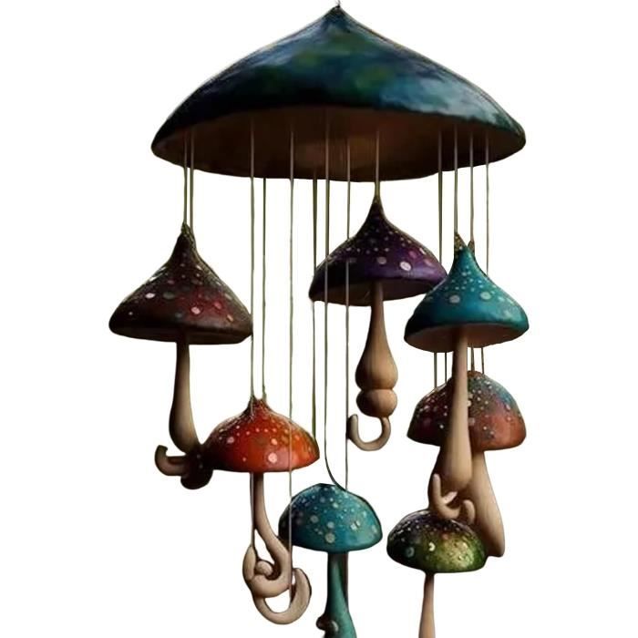 Frdun Carillon éolien en forme de champignons colorés, carillon