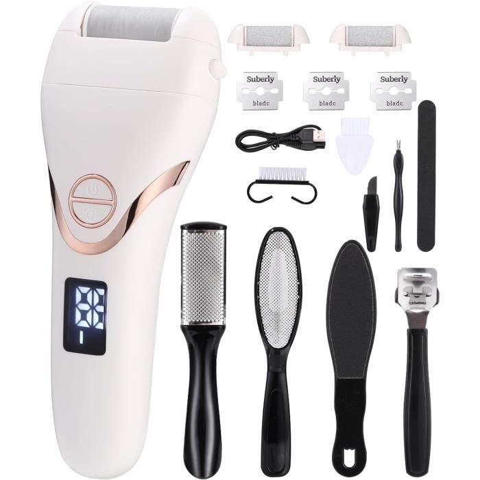 Rapeuse Pieds Electrique IPX7 R glable 2 Vitesses Et Ensemble De Kit rapeuse-pieds-electrique-ipx7-r-glable-2-vitesses-et-ensemble-de-kit