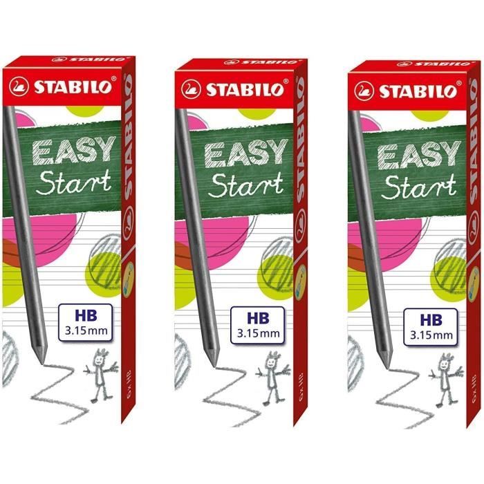 Porte-mine STABILO S'move Easy Ergo - Mine Extra épaisse 3.15mm HB - Ergonomique Pour Enfants Droitiers - Bleu