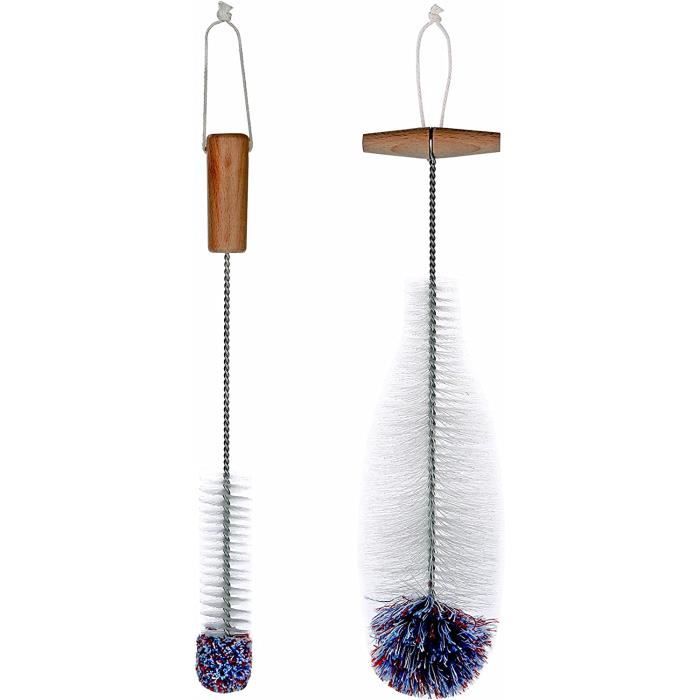 Lot De 2 Brosses Nettoyage Bouteilles Sodastream - Goupillon Long Pour Carafe Verre & Bouteilles Étroit Col