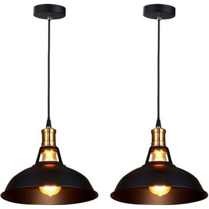 Lot de 2 Plafonnier Luminaire Lumiere Industriel Antique Eclairage Intérieur Lampe Cuisine Salon Salle à Manger Chambre