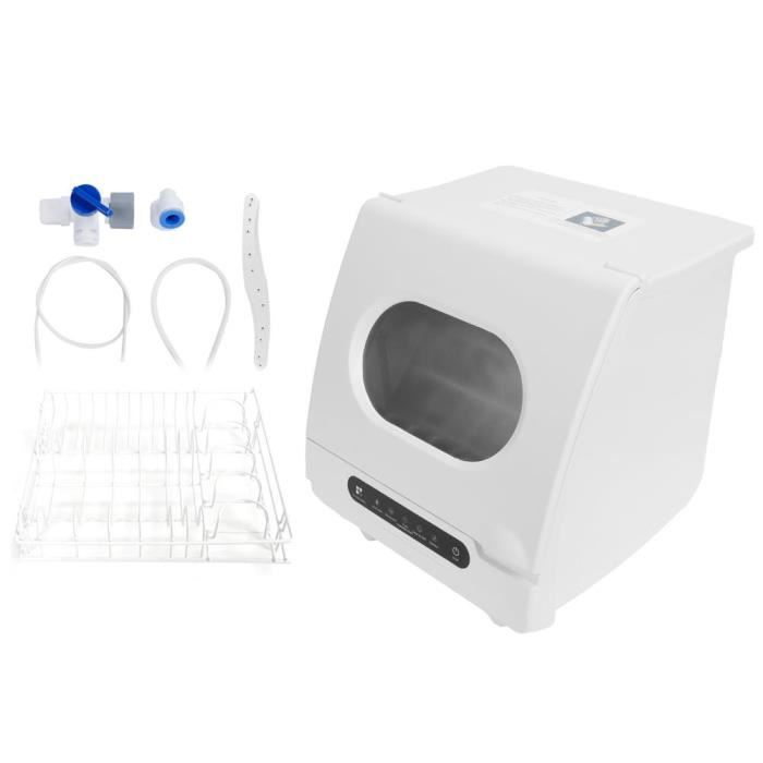 Mini Lave-Vaisselle De Bureau - Portable Acier Inox - 1500W - Stérilisation UV - 12L - Blanc