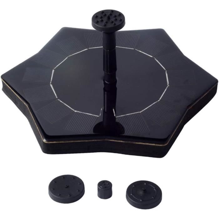 Fontaine Solaire Extérieur, Pompe à Eau Solaire Flottante 1.4W Panneau Solaire Kit Avec 4 Buses De Jardin Pour Baignoire D Oiseaux R Servoir Poissons D Coration