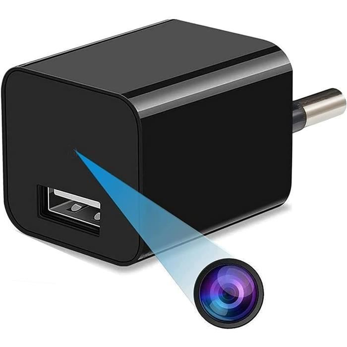 Caméra Espion Cachée Dans Chargeur USB - Full HD 1080p, WiFi, Détection De Mouvement, Application Mobile
