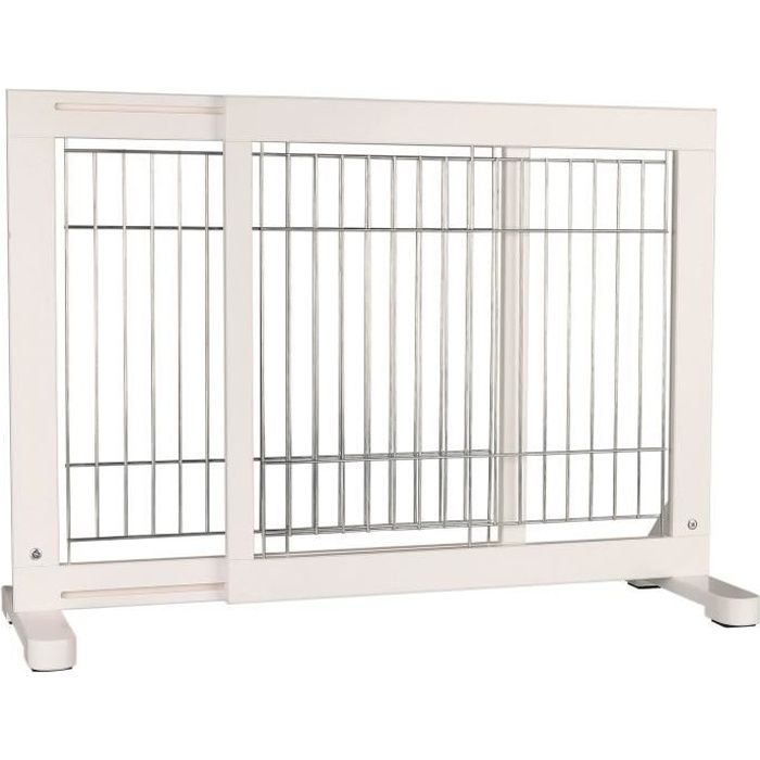 TRIXIE Barrière de sécurité - 65-108x61x31 cm - Blanc - Pour chien