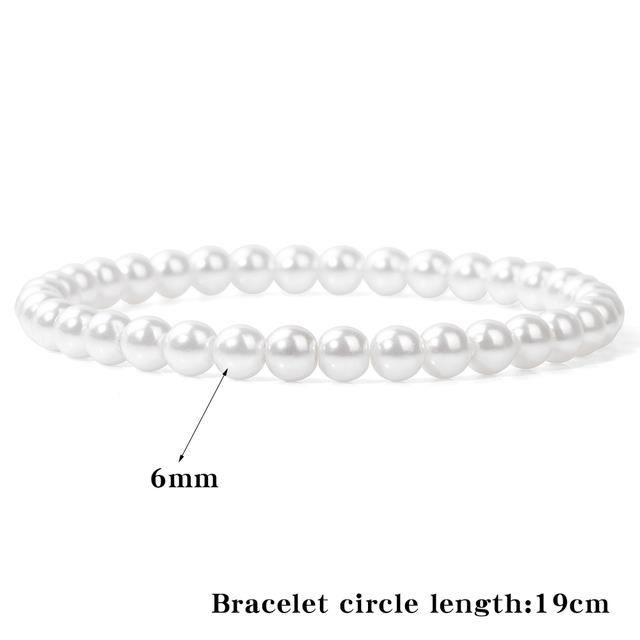 Bracelet Élastique Perles Blanches Pour Femme - Lot De 2 Ou 3 - Bijou Élégant Et Polyvalent - Idée Cadeau - 9