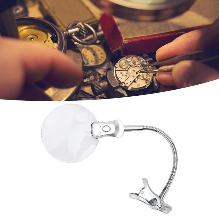 Loupe 5X Avec Clip Flexible - Lentille 6x3,5 Pouces Pour Lecture Précise Et Travail Détaillé - 8