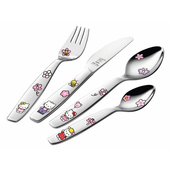 Set De 4 Couverts Pour Enfant En Inox Decore Hello Kitty Cdiscount Maison