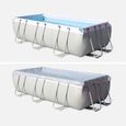Kit grande piscine tubulaire - Topaze grise - piscine rectangulaire 4x2m avec pompe de filtration. bâche de protection. tapis de sol-1
