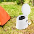 WC Portable de Camping - GOPLUS - Capacité de 5L - Charge 200KG - Toilette Sèche avec Couvercle - Seau Amovible - Blanc-1