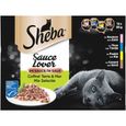 SHEBA Sauce Lover 96 Barquettes coffret terre & mer sauce pour chat 85g (8x12)-1