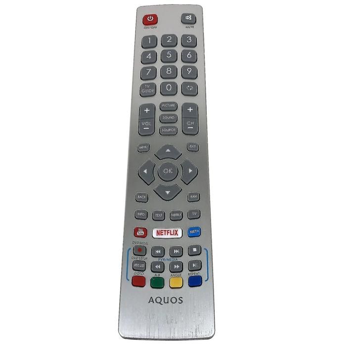 Télécommande De Rechange GOUYESHO Pour TV Sharp Aquos Ultra HD | Compatible 24BI6EA 32BI5EA 43BL5EA Etc. | Sans Voix | Infrarouge Simple