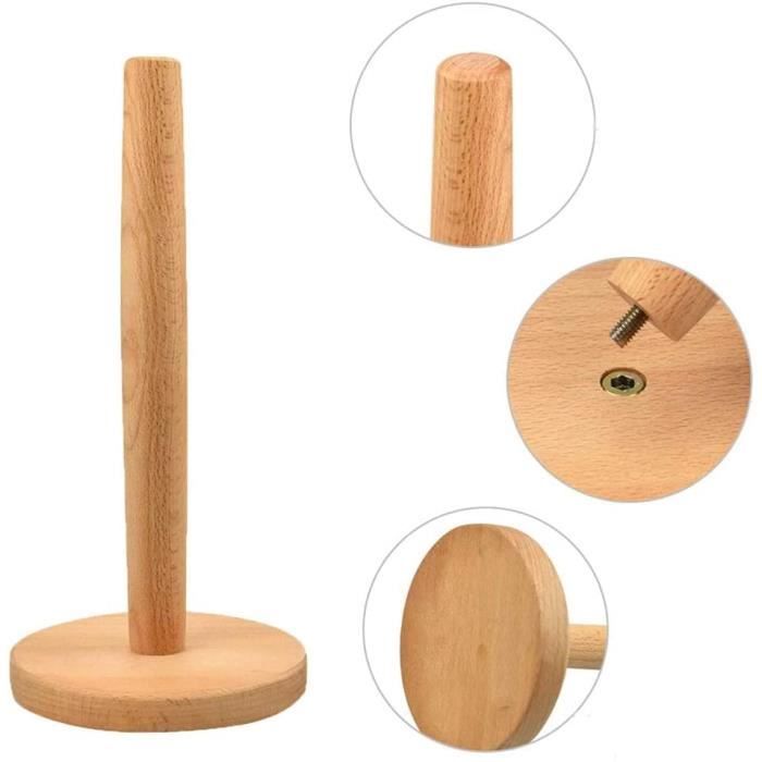 Porte Essuie-Tout En Bois Bambou - Support Débout Avec Base Antidérapante Pour Cuisine