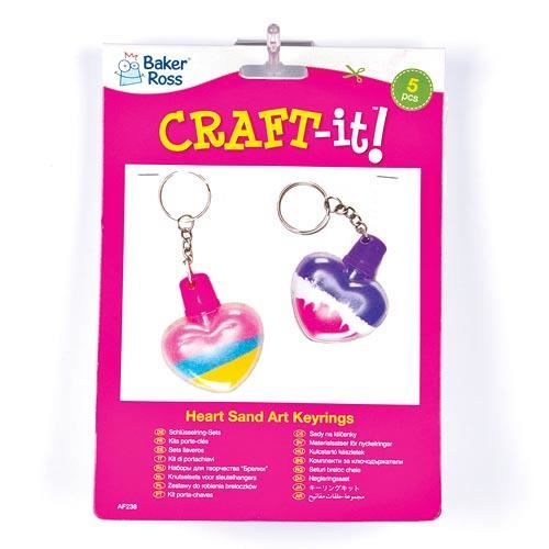Baker Ross – Porte-clés Cœur à Remplir De Sable, Lot De 5 – Activité Créative Pour Enfants