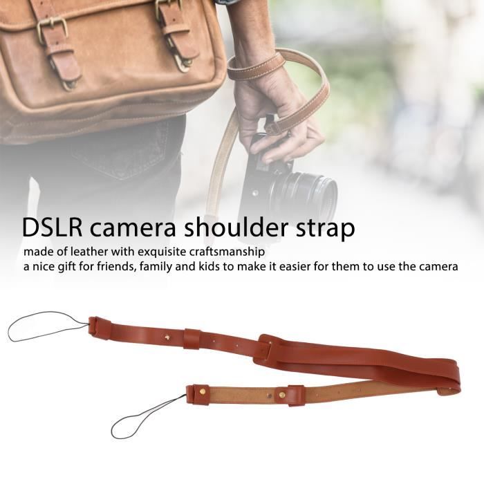 Sangle Cou/épaule Rapide En Cuir Pour Appareil Photo Reflex/DSLR - Réglable, Marron, Neuve