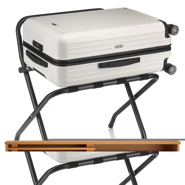 Porte-valise SUITE en métal noir, accessoire de chambre hôtel pour sac et valise, support valise