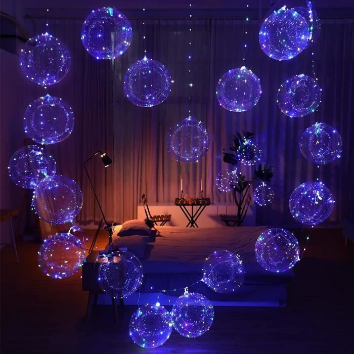 Lot de 10 ballons lumineux à LED multicolores et transparents à hélium de  20 pouces avec guirlande lumineuse pour anniversair[J555] - Cdiscount Maison