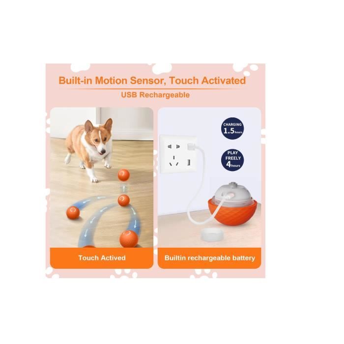 Balle Interactive Pour Chien,Balle Roulante Durable Et Automatique,Balle D'entraînement Pour