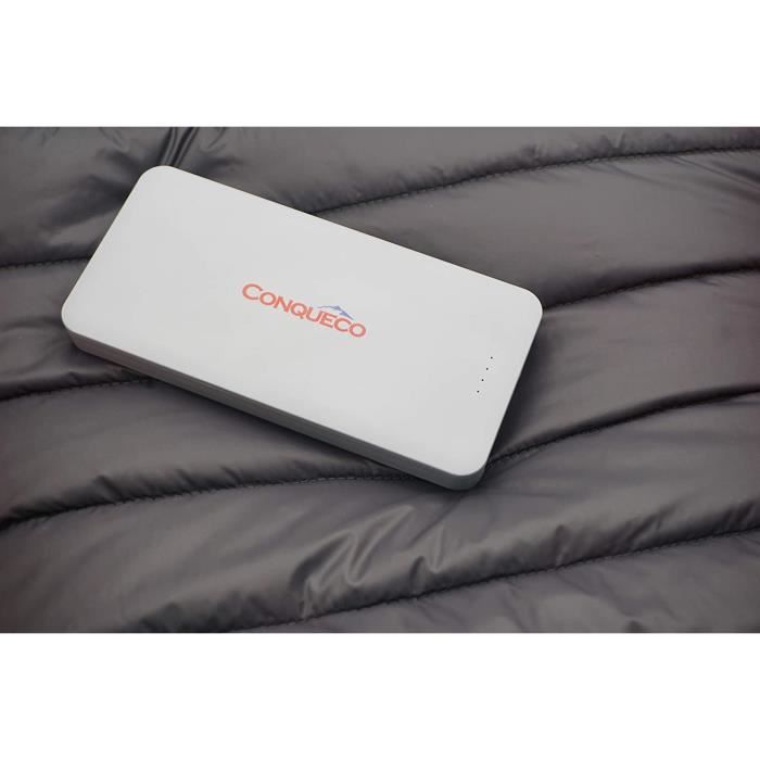 CONQUECO Batterie rechargeable 3,7 V 10 000 mAh pour vestes chauffantes,  sweats à capuche chauffants et gilets chauffants (noir) : :  High-Tech