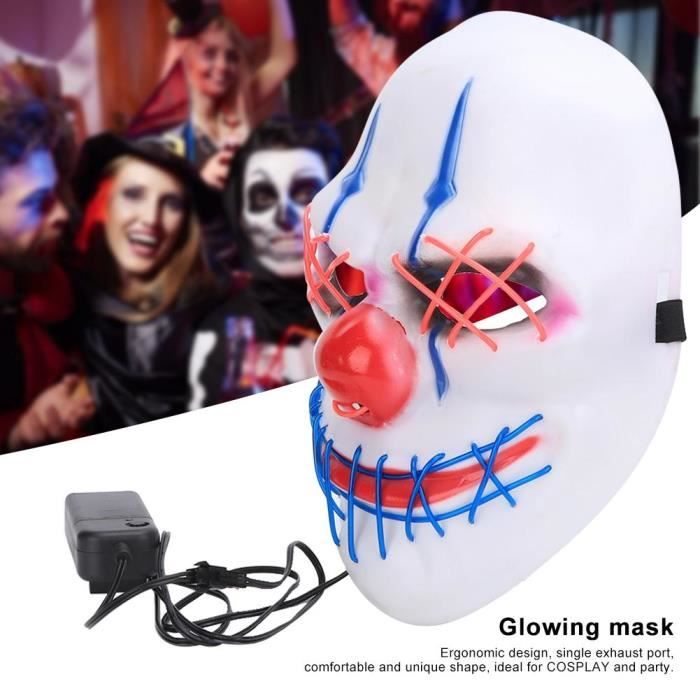 Masque Led Halloween, Masque de Purge Led avec 3 Modes Flash Lumière  Lumineuse Pour Festivals Mardi Gras Carnaval Fête Costume Cosplay