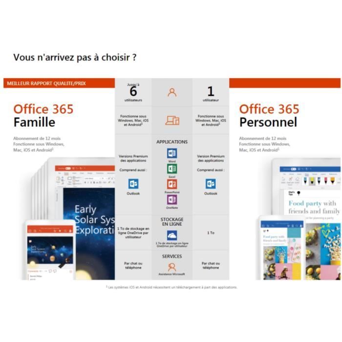 Logiciel de bureautique Microsoft Office 365 Famille - Cdiscount ...