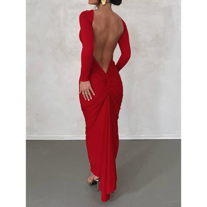 Robe rouge dos nus top