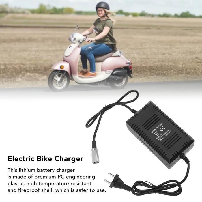 Chargeur Vélo Électrique 42V 4A 3 Broches XLR - Compatible 36V, Remplace HP1202L3 - Intelligent & Sécurisé