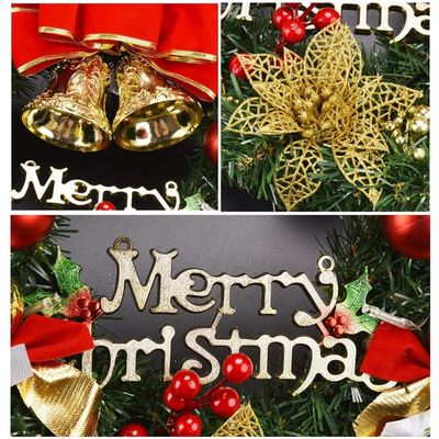 Couronne De Noël Artificielle Pour Home Creative , Couronne De L'Avent Ronde Rouge