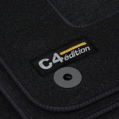Tapis Conducteur Renforcé Pédale Tapis Sol J&J Automotive - C4 Picasso 2006-2013, Velours Noir, Antidérapant - Sur Mesure Tapis Velours Antidérapant