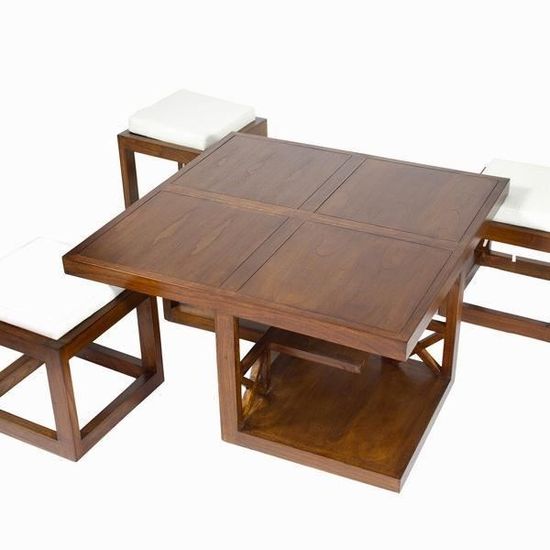Table Basse Avec Tabourets Table Pour Apero Decoration Mobilier