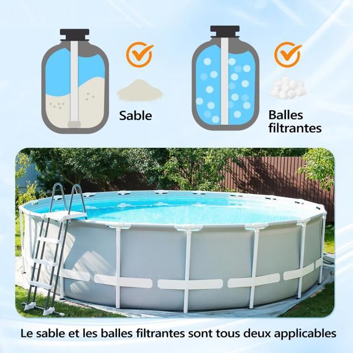 Filtre à sable - ALIGHTUP - 7900 L/H raccord 32-38mm métal système de ...