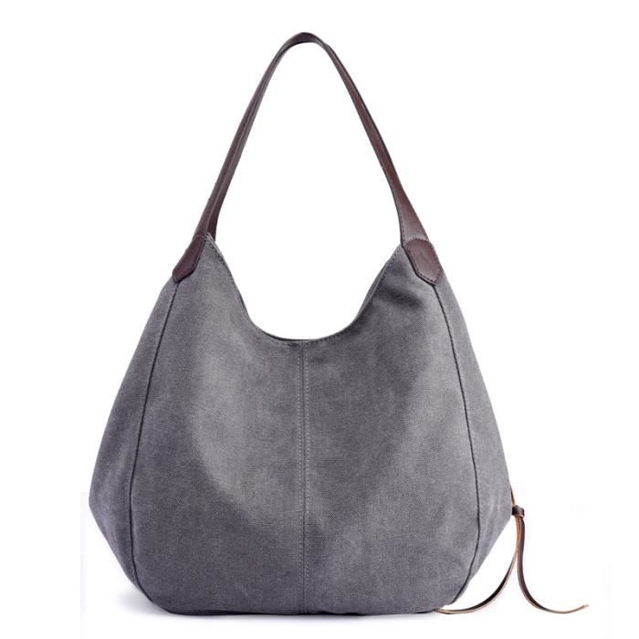 Sac Main Femme Toile Vintage Plusieurs Poches Sacs port s paule
