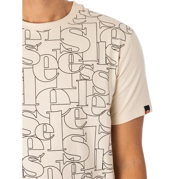 T-Shirt Ellesse Gilliano Homme Blanc - 100% Cotton - Manches courtes - Col classique Blanc - Prêt-à-Porter